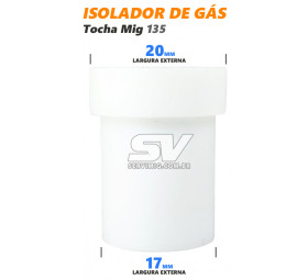 Isolador de Gas para Tocha Mig 135