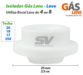 Isolador Gas Lens Leve para bocal Lens do 4 ao 8