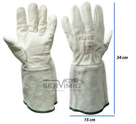 Luva Argonista Soldador Mista - Punho Longo 20 - com C A