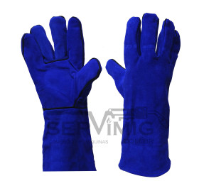 Luva de Raspa Azul Soldador - Punho Longo 15 - com C A