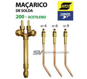 Maçarico de Solda WH200 Acetileno + 3 Bicos - ESAB