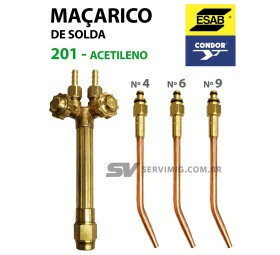 Maçarico de Solda WH201 Acetileno + 3 Bicos - ESAB