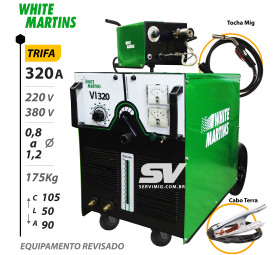 Mig White Martins VI 320A - Trifasica - 220V / 380V + Tocha e Cabo Terra