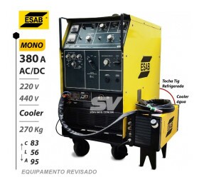 TIG AC/DC Esab Heliarc 306 - Monofasica - 220V - 380A - Tocha e Cooler