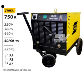 Solda Eletrodo / Goivagem Esab LHJ 750 - Trifasico- 220V - 750A