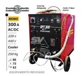 TIG AC/DC Eutectic DPT 300 - Monofasica - 220V - 300A - Tocha e Cooler