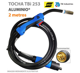 Tocha Mig ALUMINIO Esab TBI Pro 253 - 2 Metros - 210A