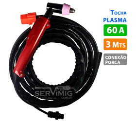 Tocha Plasma 60A - 3 Metros - Conexao Porca