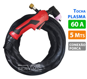 Tocha Plasma 60A - 5 Metros - Conexao Porca