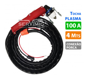 Tocha Plasma P80 / 100A - 4 Metros - Conexao Porca - Manual