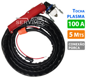 Tocha Plasma 100A - 5 Metros - Conexao Porca - Manual