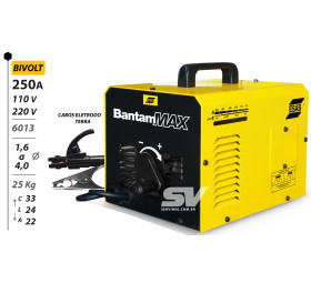 Transformador Eletrodo Esab 250A - Bivolt -  110 / 220V + Cabos