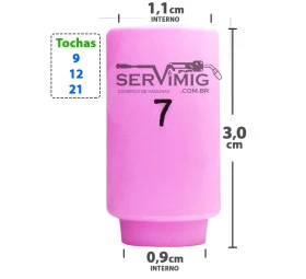 Bocal Ceramico Tig n 7 para tochas 9 -12 -21