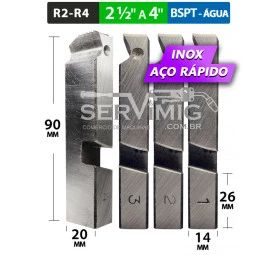 Cossinete Inox - Aço Rapido -  BSPT 2 1/2 a 4 pol - Agua