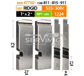 Cossinete para Ridgid 535 / 1224 - Mod 47750 - 811 - NPT 1 a 2 
