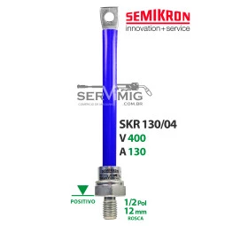 Diodo - Semikron - SKR 130/08 - Rosca Positivo - Azul