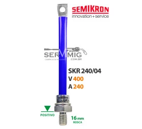 Diodo - Semikron - SKR 240/08 - Rosca Positivo - Azul