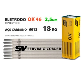 Eletrodo Esab OK 46 - 2,5mm - E6013 - 18Kg - Homologado