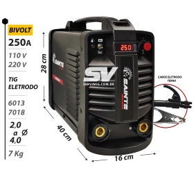 Inversora Eletrodo / Lift Tig Saints 250A - Bivolt + Cabos