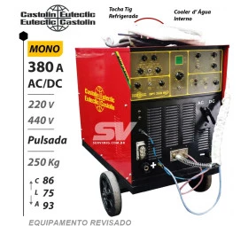 TIG AC/DC Eutectic DPT 350 HD - Pulsada- 220V - 380A- Tocha e Cooler